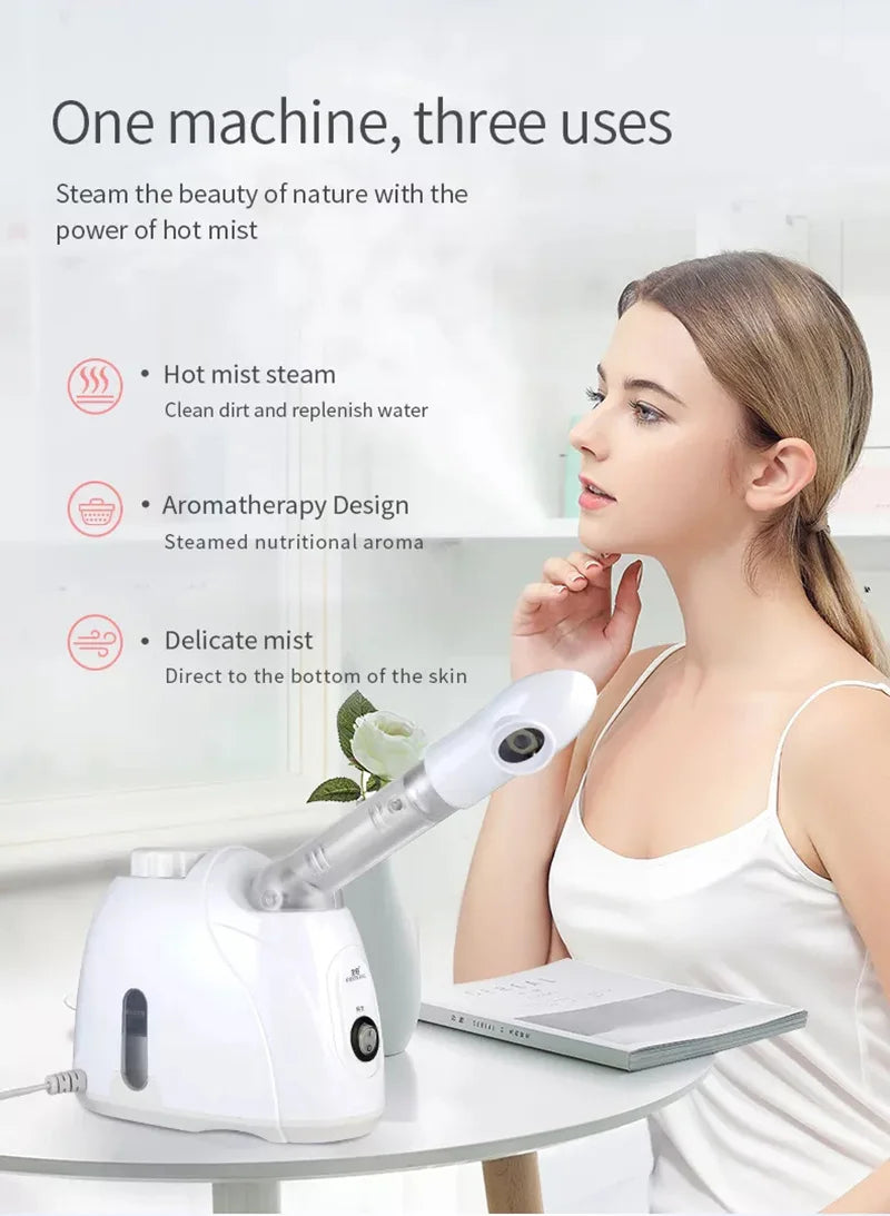Nano Ionic Facial Steamer - Home Spa Pore Opener & Hydration Tool
