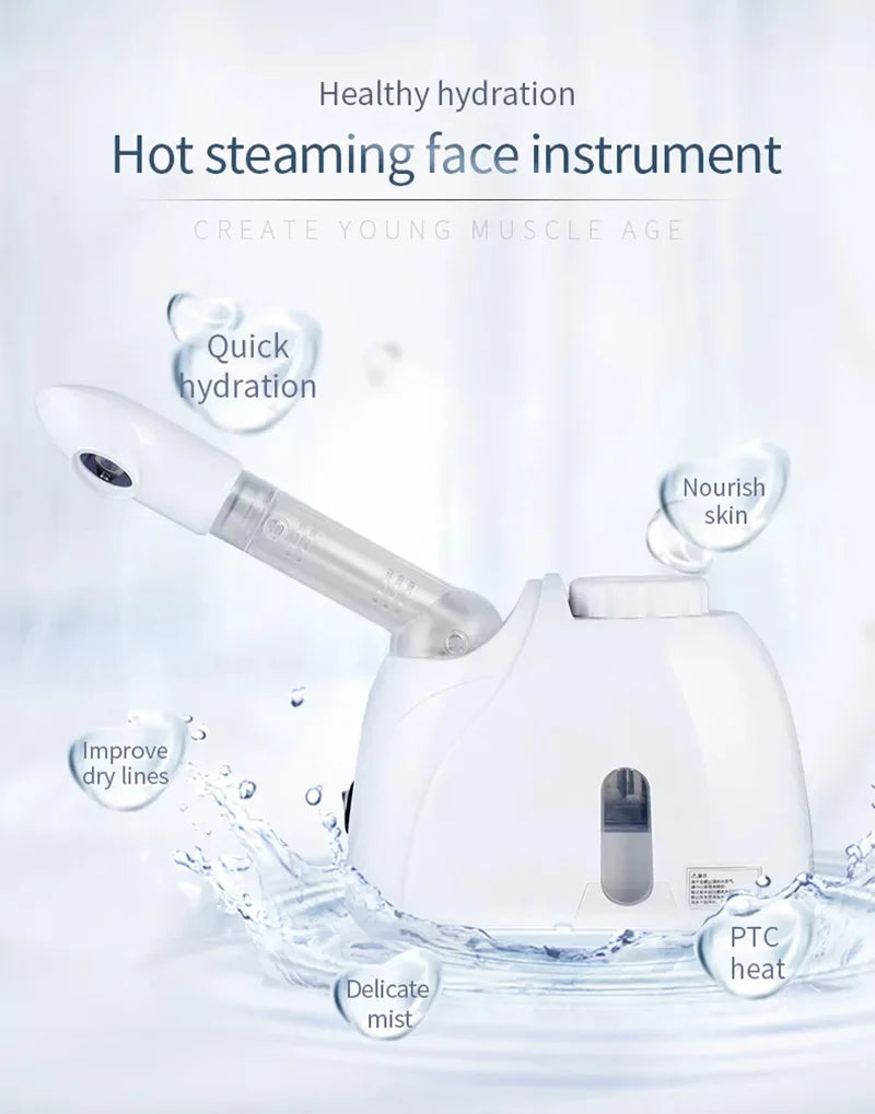 Nano Ionic Facial Steamer - Home Spa Pore Opener & Hydration Tool