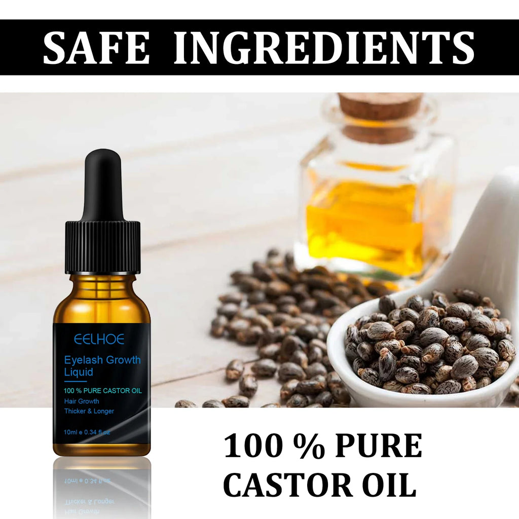 100% Pure Organic Castor Oil - Natural Eyelash & Eyebrow Growth Serum