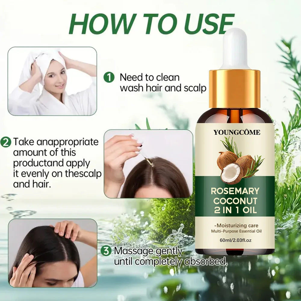 Organic Rosemary Mint Hair Oil - Scalp Nourishment & Length Retention