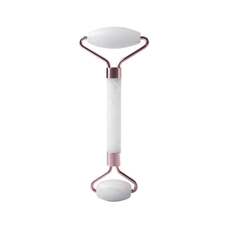 Natural Rose Quartz Facial Roller & Gua Sha - Face Slimming & Lymphatic Drainage