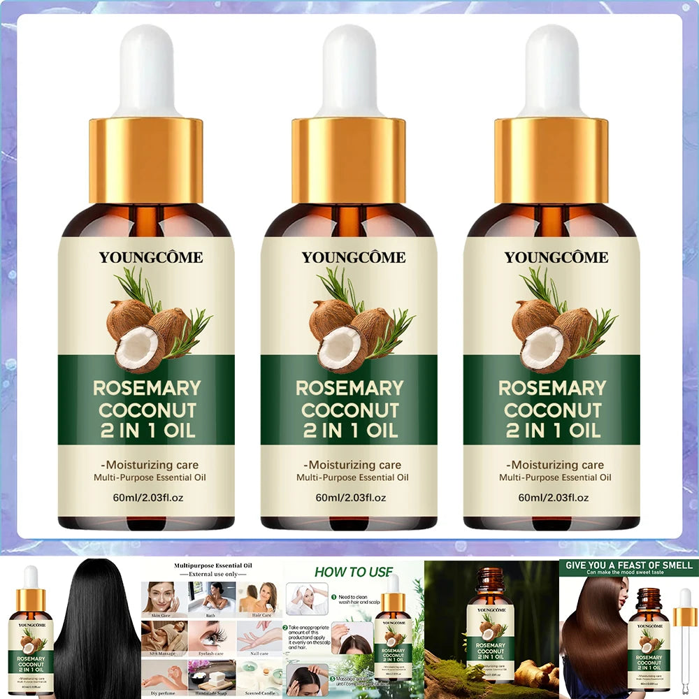 Organic Rosemary Mint Hair Oil - Scalp Nourishment & Length Retention