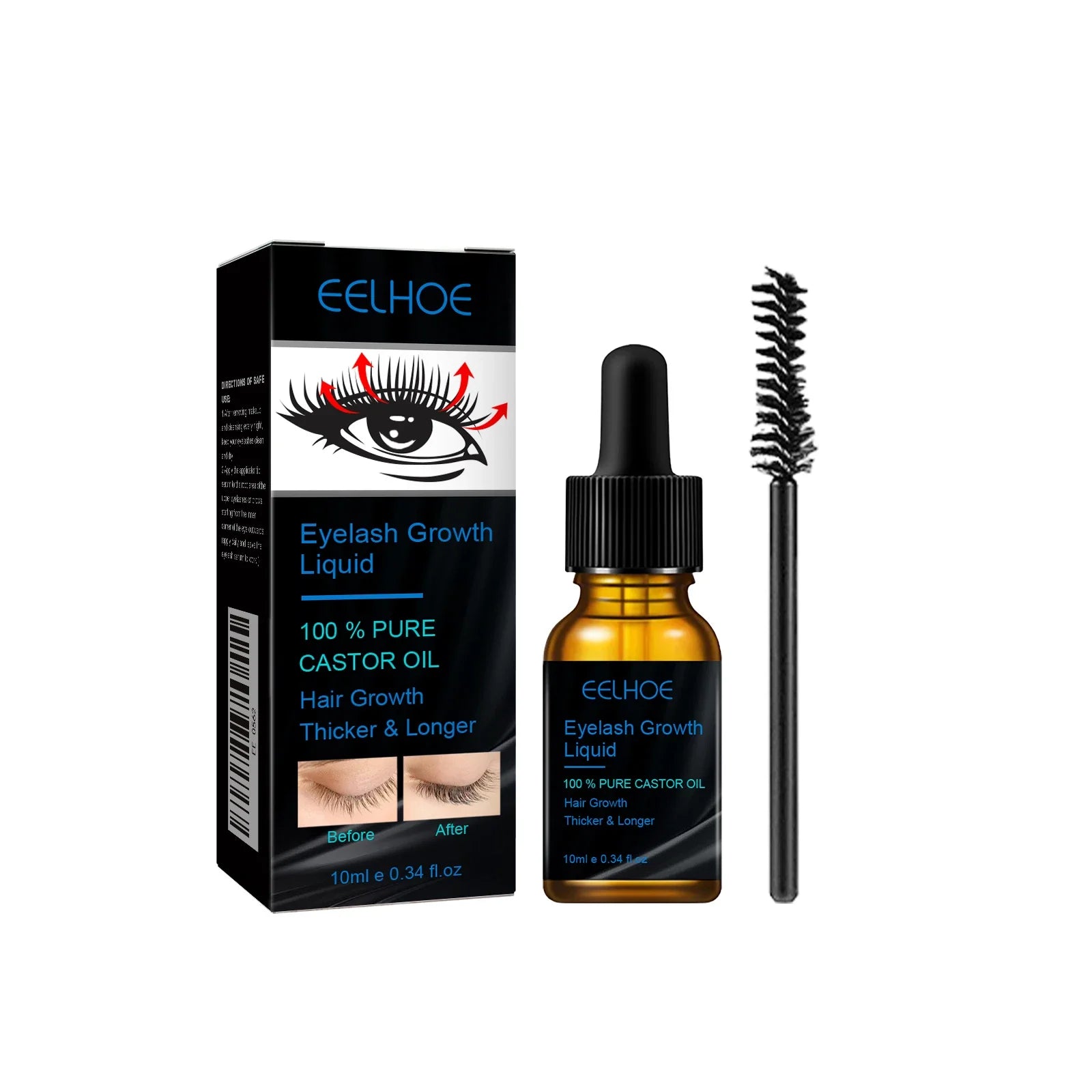 100% Pure Organic Castor Oil - Natural Eyelash & Eyebrow Growth Serum