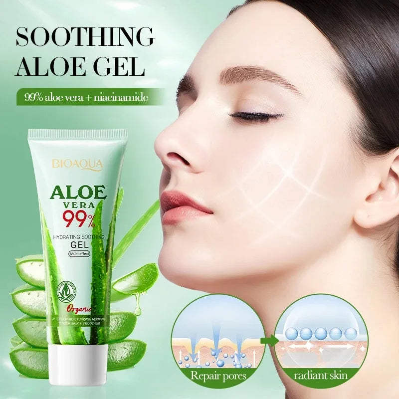 99% Pure Organic Aloe Vera Gel - After-Sun Soothing & Hydrating Gel