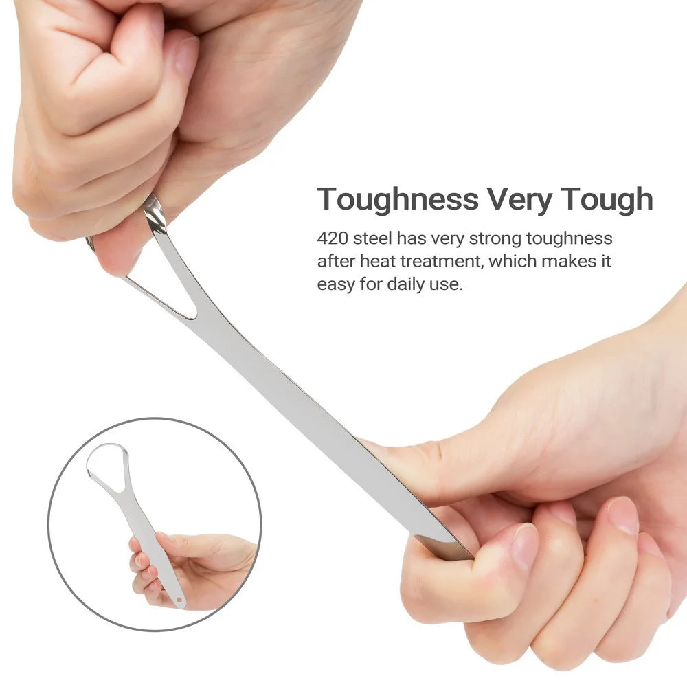 Medical-Grade Stainless Steel Tongue Scraper - Fresh Breath Bad Odor Fix