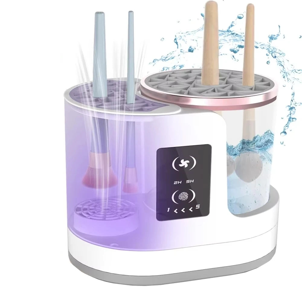 3 IN 1 Electric Makeup Brush Cleaner Machine With Makeup Brush Dryer Mulitfunctional Automatic Cosmetic Brushes Cleaner Tool