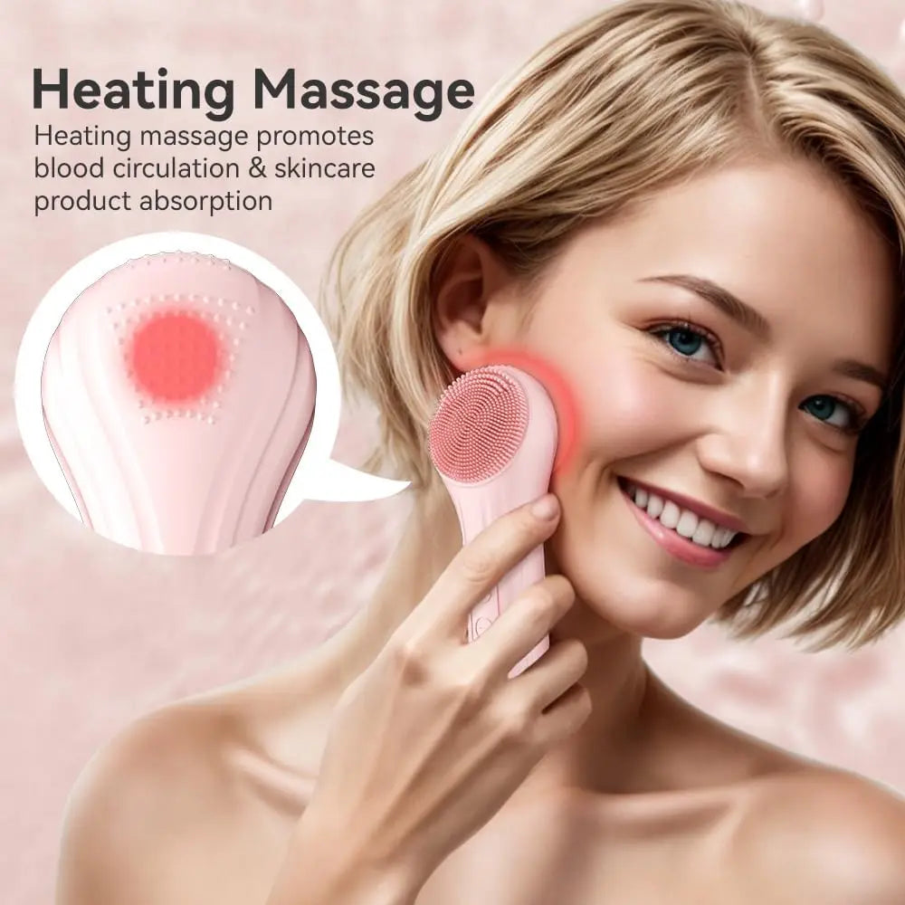 Sonic Facial Cleansing Brush - Waterproof Silicone Face Scrubber