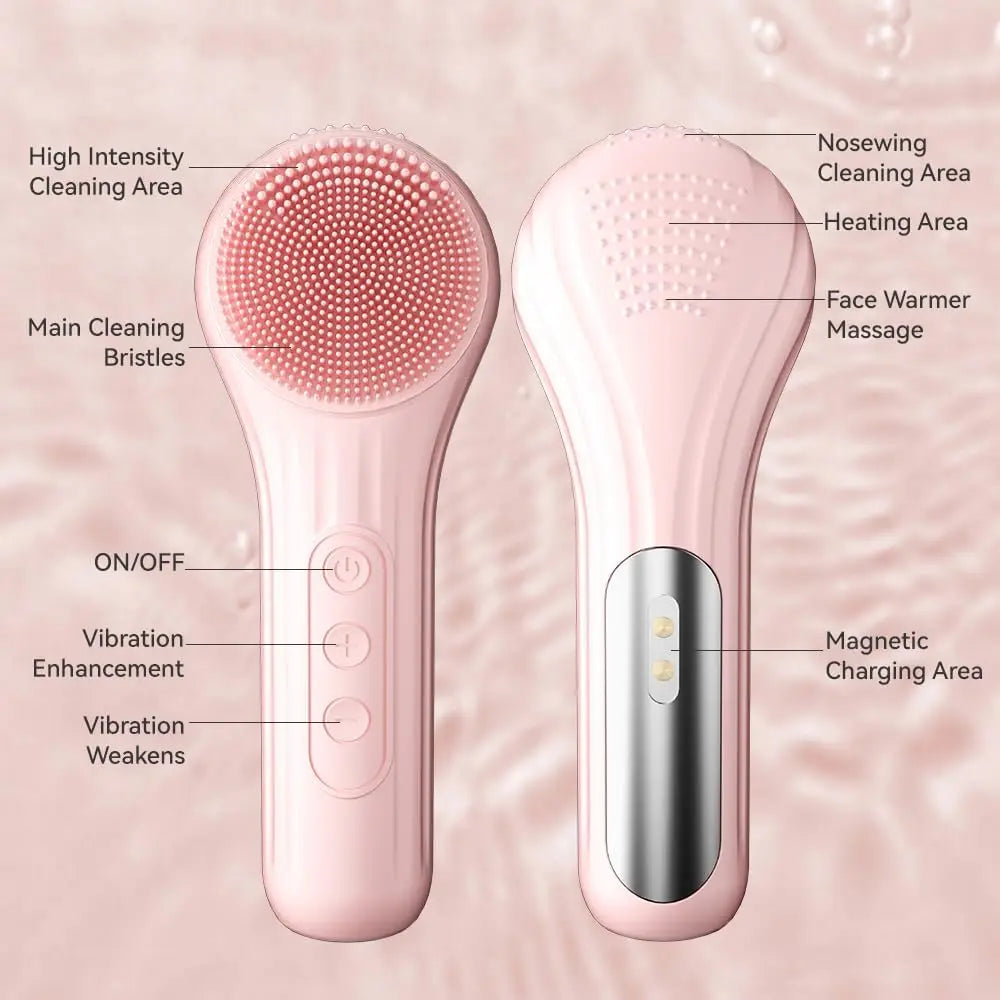 Sonic Facial Cleansing Brush - Waterproof Silicone Face Scrubber