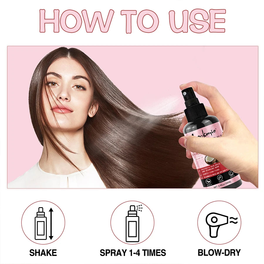 Smoothing Keratin Hair Serum - Thermal Heat Protectant & Anti-Frizz Gloss
