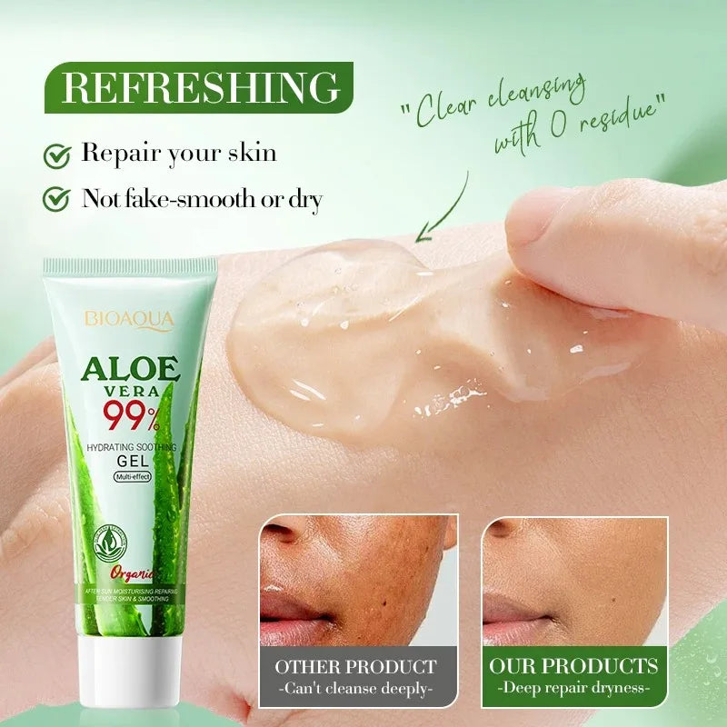 99% Pure Organic Aloe Vera Gel - After-Sun Soothing & Hydrating Gel