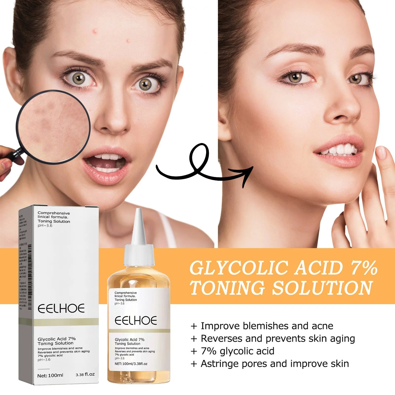 Exfoliating Glycolic Acid Toner - Brightening & Texture Smoothing Liquid