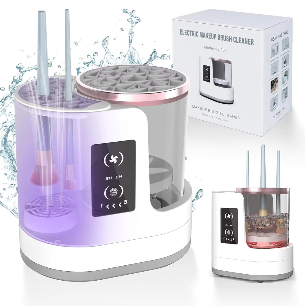 3 IN 1 Electric Makeup Brush Cleaner Machine With Makeup Brush Dryer Mulitfunctional Automatic Cosmetic Brushes Cleaner Tool