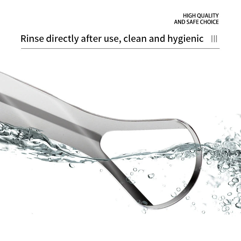 Medical-Grade Stainless Steel Tongue Scraper - Fresh Breath Bad Odor Fix