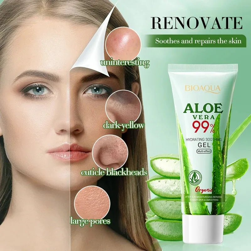 99% Pure Organic Aloe Vera Gel - After-Sun Soothing & Hydrating Gel