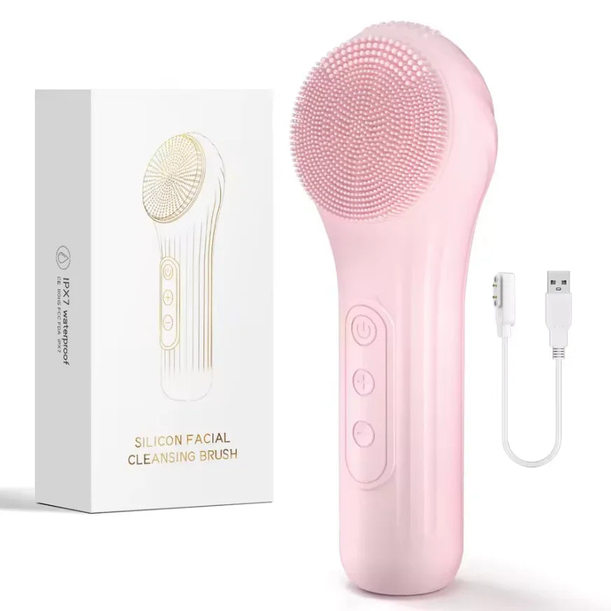 Sonic Facial Cleansing Brush - Waterproof Silicone Face Scrubber