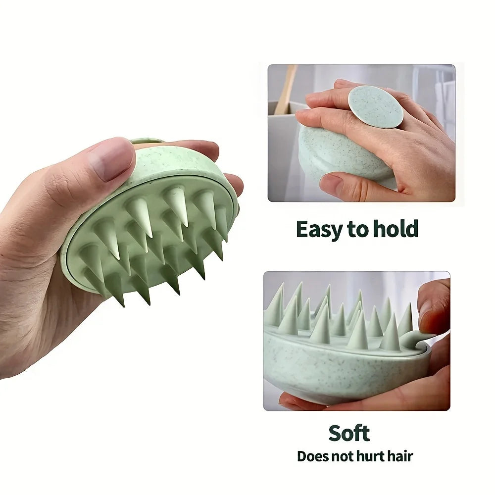 Silicone Scalp Massager Brush - Hair Washing & Dandruff Scrub Tool