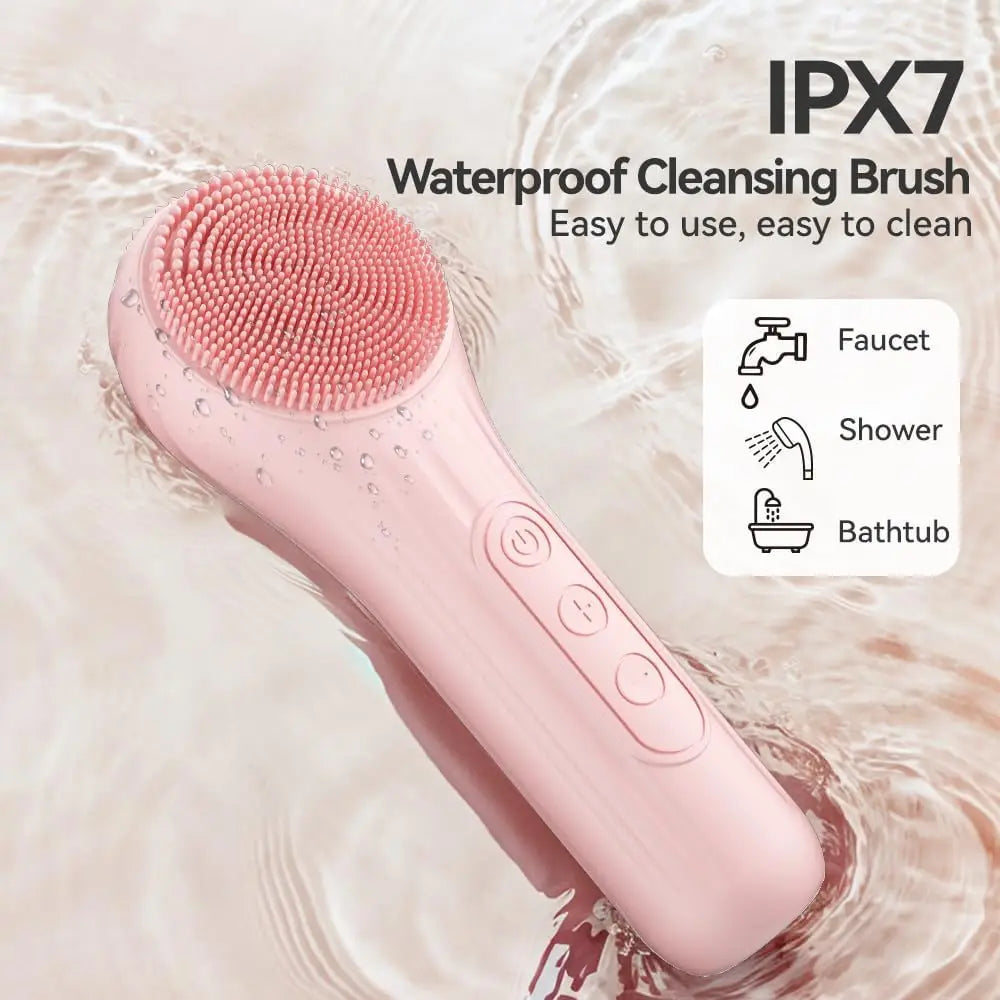 Sonic Facial Cleansing Brush - Waterproof Silicone Face Scrubber