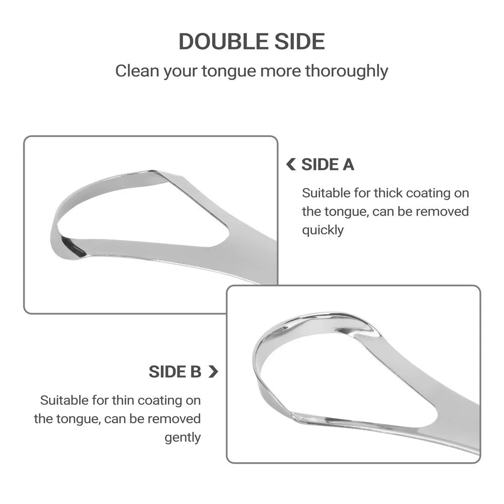 Medical-Grade Stainless Steel Tongue Scraper - Fresh Breath Bad Odor Fix