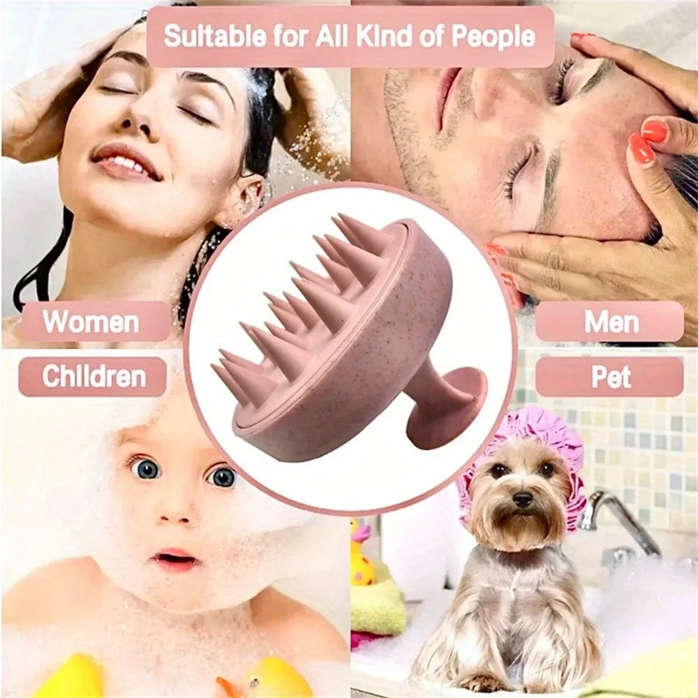 Silicone Scalp Massager Brush - Hair Washing & Dandruff Scrub Tool