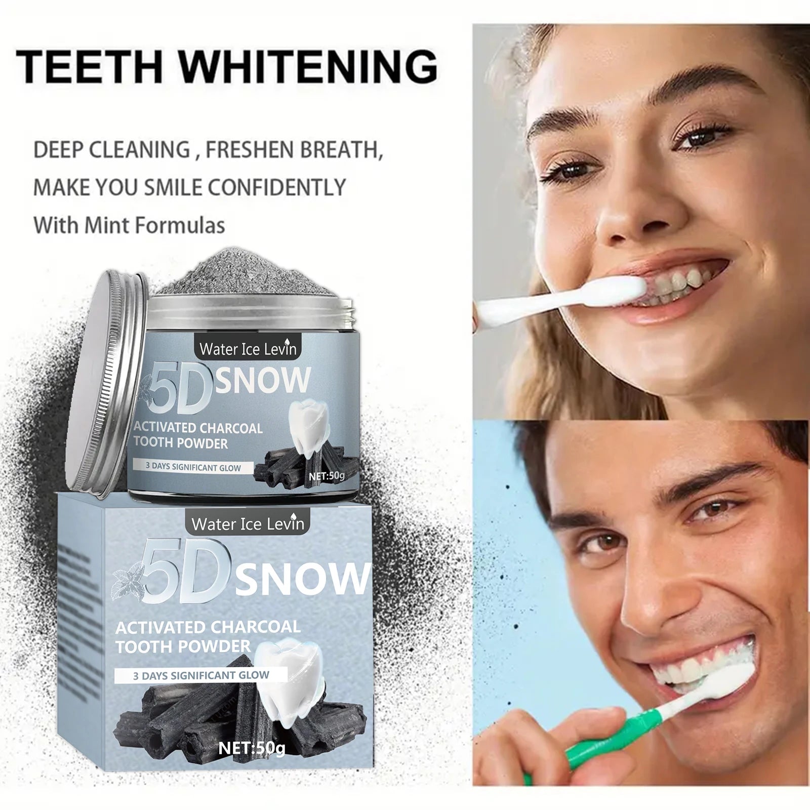 Natural Activated Charcoal Toothpaste - Whitening & Fresh Breath Formula